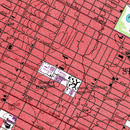 Topographic Map of Simmons School, MO