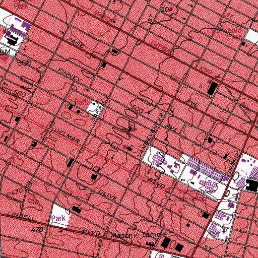 Topographic Map of West Belle School, MO