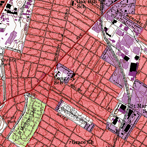 Topographic Map of Saint John the Baptist Church, MO