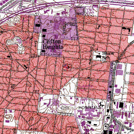 Topographic Map of Saint Aloysius Church, MO