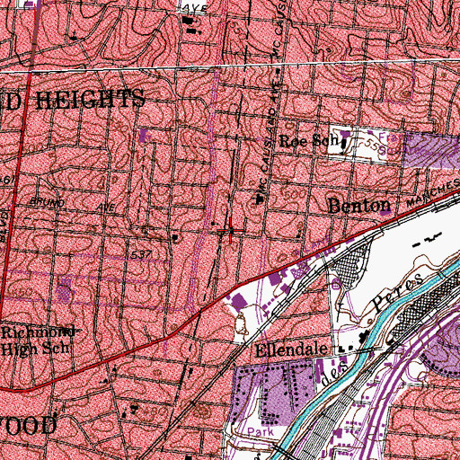 Topographic Map of Saint Augustines Church, MO