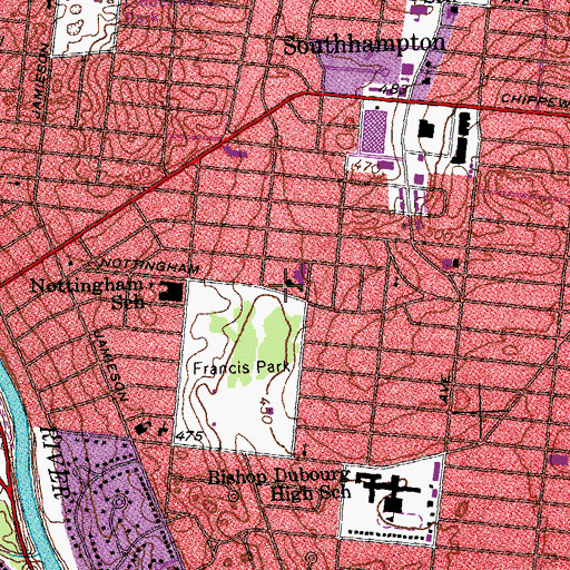 Topographic Map of Saint Gabriel the Archangel Church, MO