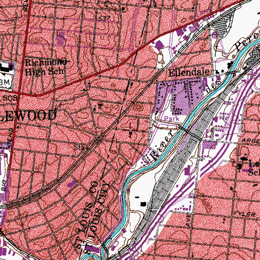 Topographic Map of Wilkinson School, MO