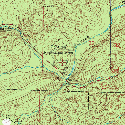 Topographic Map of Charlton Public Use Area, AR