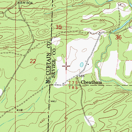 Topographic Map of Cheatham, AR