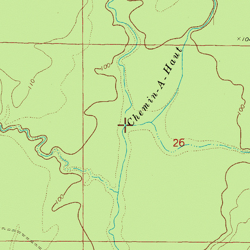 Topographic Map of Chemin-A-Haut Creek, AR