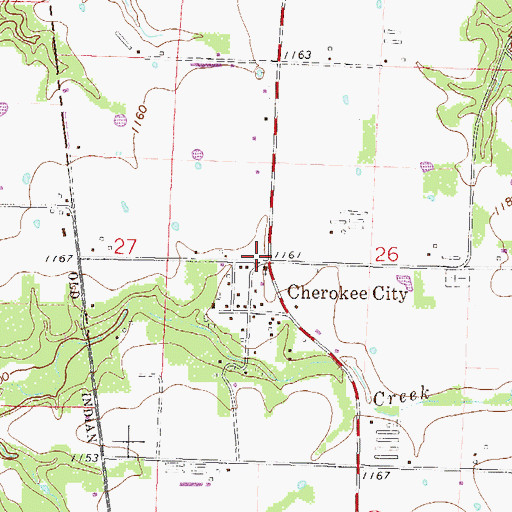 Topographic Map of Cherokee City, AR