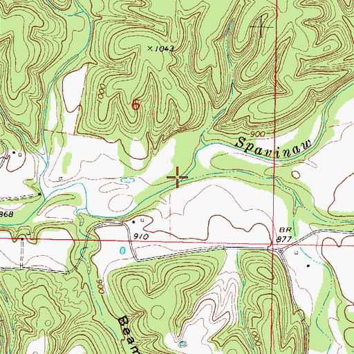 Topographic Map of Cherokee Creek, OK