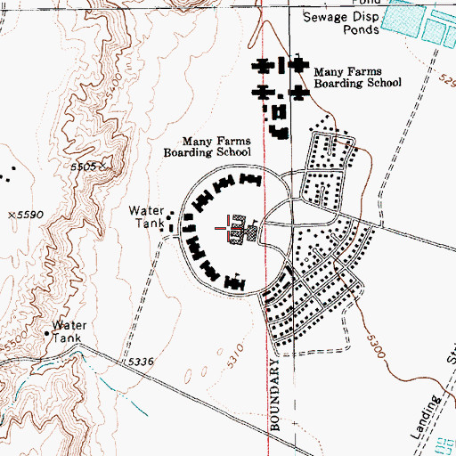 Topographic Map of Chinle Boarding School, AZ
