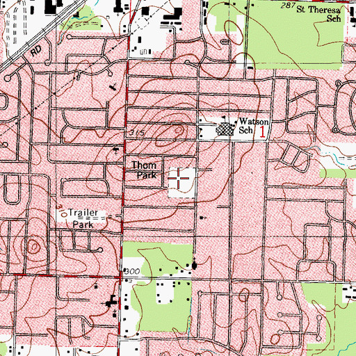 Topographic Map of Thom Park, AR