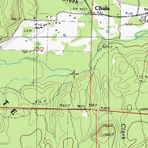Topographic Map of Chula Ritter Creek, AR