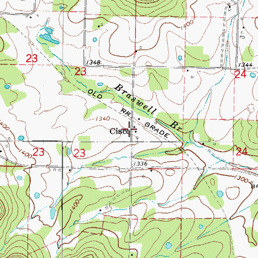 Topographic Map of Cisco, AR