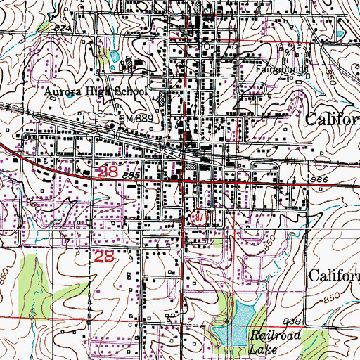 Topographic Map of California, MO