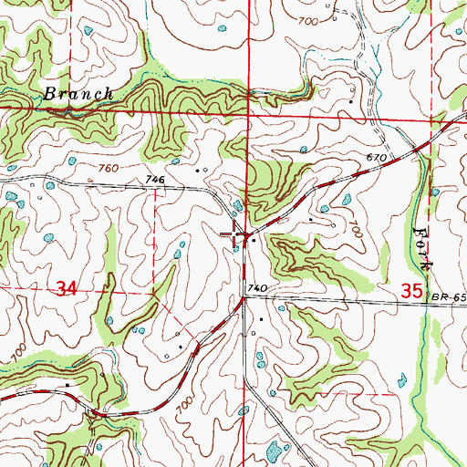 Topographic Map of Farmers Hill School (historical), MO