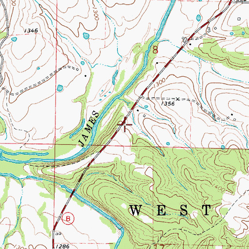 Topographic Map of Buckeye School (historical), MO