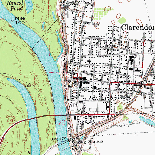 Topographic Map of Clarendon, AR