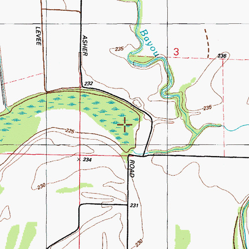 Topographic Map of Clark Bayou, AR