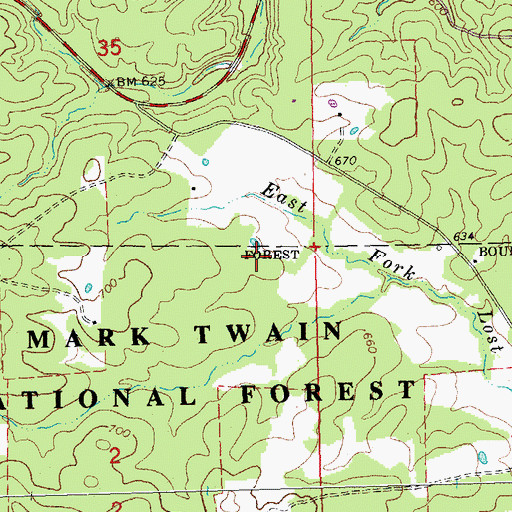 Topographic Map of Holmes Chapel School (historical), MO