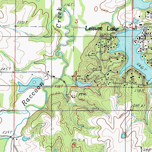 Topographic Map of Leisure Lake Dam Number 2, MO