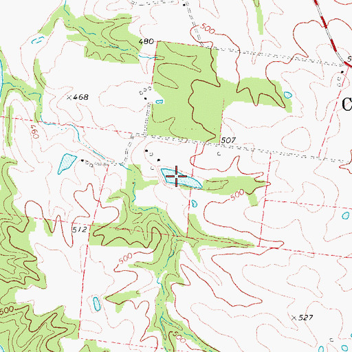 Topographic Map of Muich Lake, MO