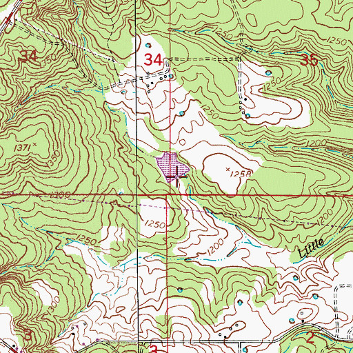 Topographic Map of Roby Number 1 Dam, MO