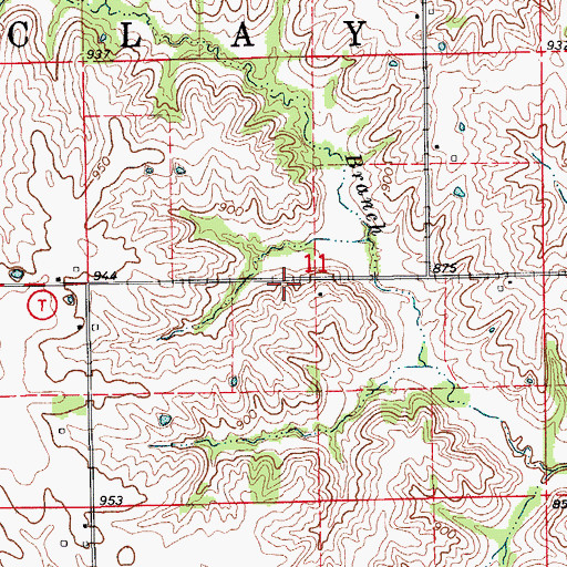 Topographic Map of Township of Clay, MO