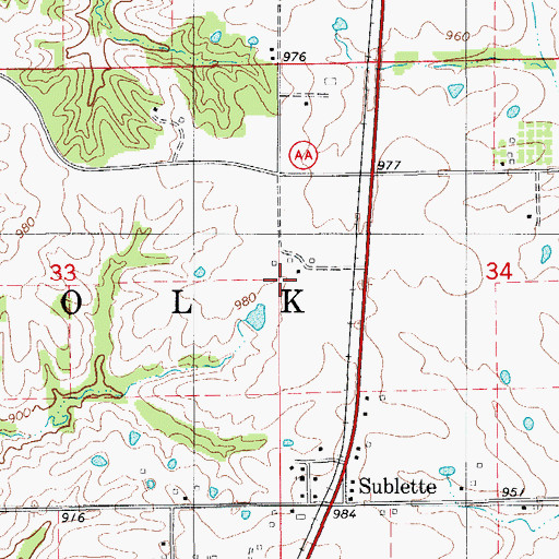 Topographic Map of Township of Polk, MO