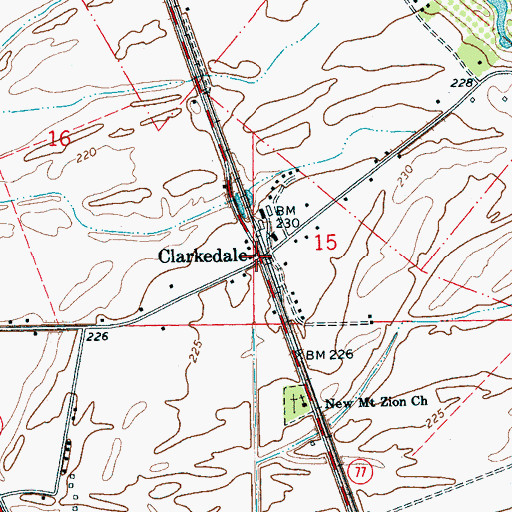 Topographic Map of Clarkedale, AR