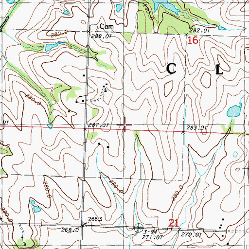 Topographic Map of Township of Clay, MO