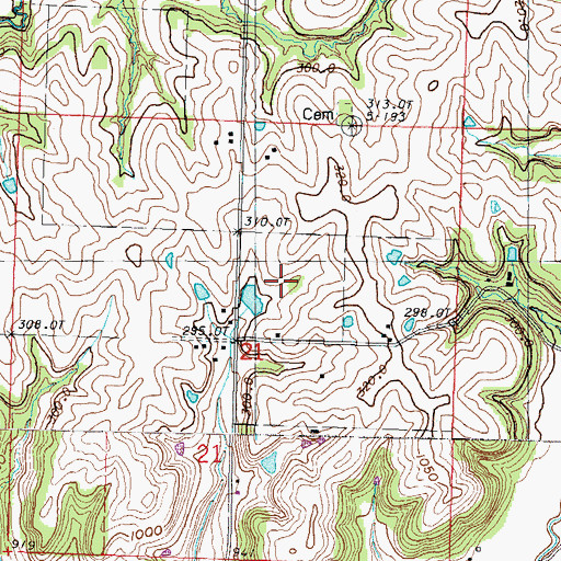 Topographic Map of Township of Jackson, MO