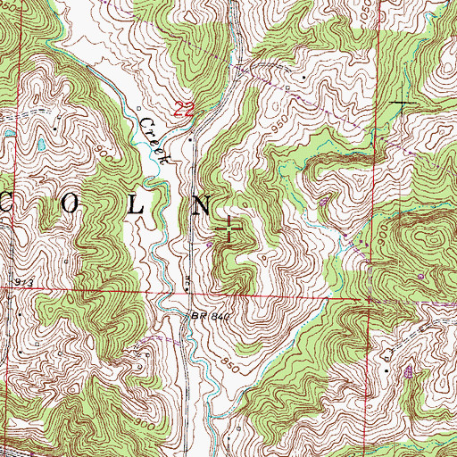 Topographic Map of Township of Lincoln, MO