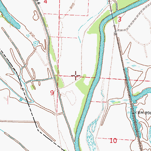 Topographic Map of Township of Buchanan, MO