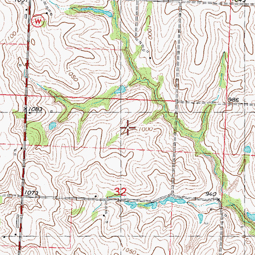 Topographic Map of Township of Clark, MO