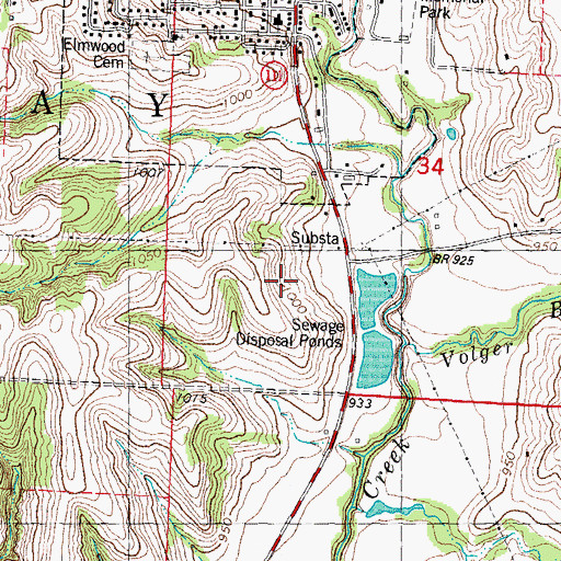 Topographic Map of Township of Clay, MO