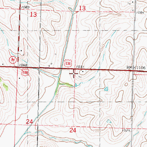 Topographic Map of Township of Colfax, MO