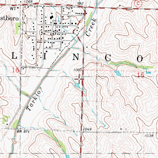 Topographic Map of Township of Lincoln, MO