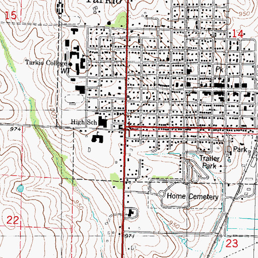 Topographic Map of Township of Tarkio, MO