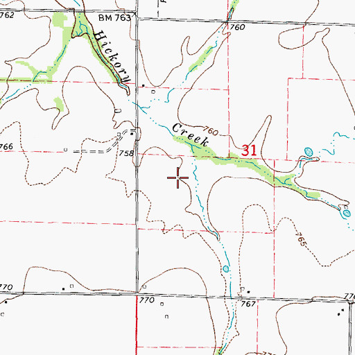 Topographic Map of Township of Cuivre, MO
