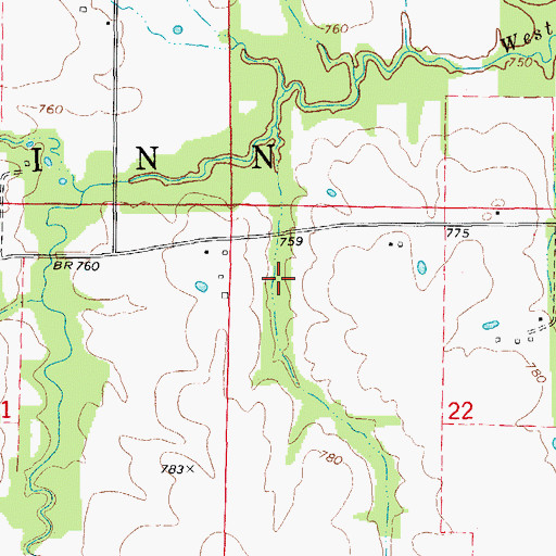 Topographic Map of Township of Linn, MO