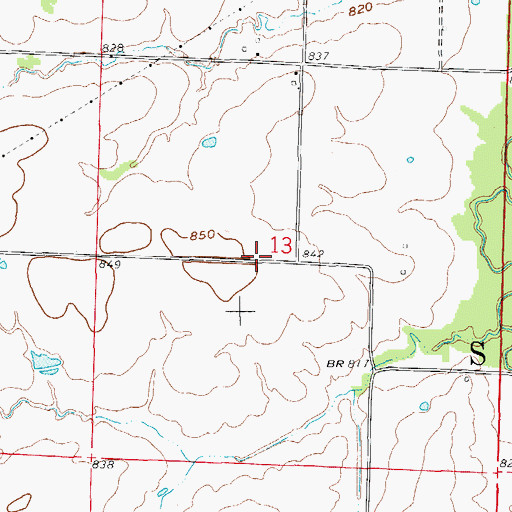 Topographic Map of Township of Saling, MO