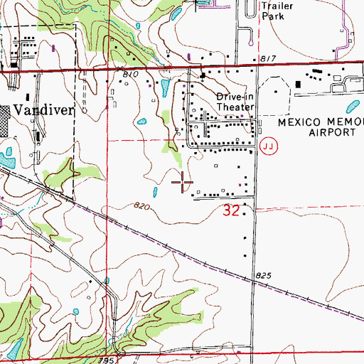 Topographic Map of Township of South Fork, MO