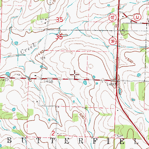 Topographic Map of Township of Butterfield, MO