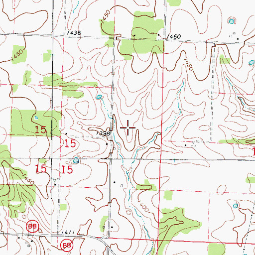 Topographic Map of Township of Kings Prairie, MO