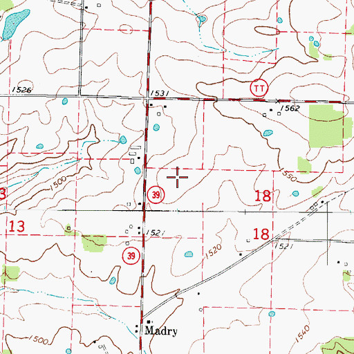 Topographic Map of Township of Ozark, MO