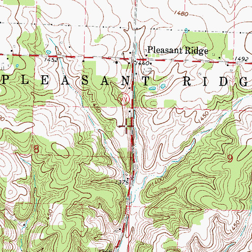 Topographic Map of Township of Pleasant Ridge, MO
