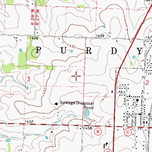 Topographic Map of Township of Purdy, MO