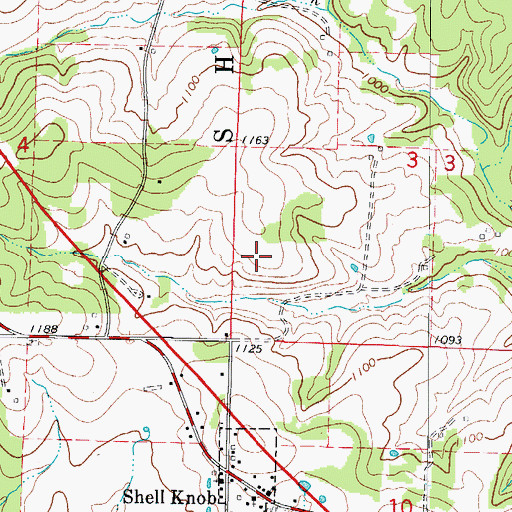 Topographic Map of Township of Shell Knob, MO