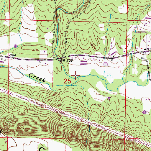 Topographic Map of Clear Creek, AR