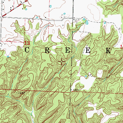Topographic Map of Township of Sugar Creek, MO