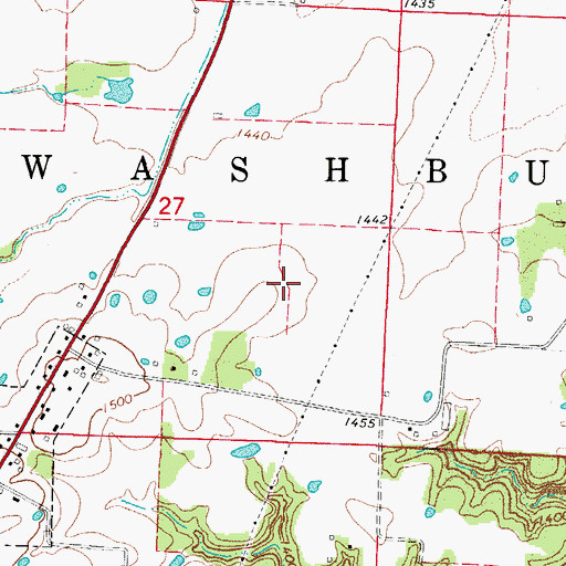 Topographic Map of Township of Washburn, MO